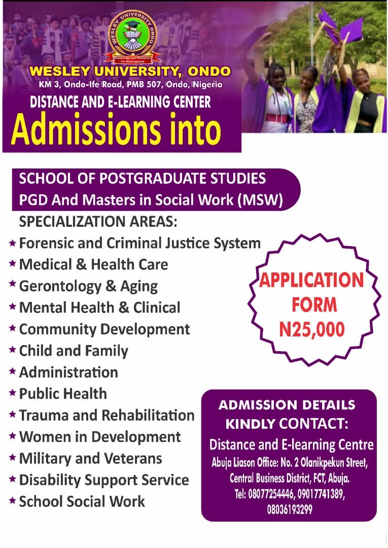 Wesley University Ondo Programs